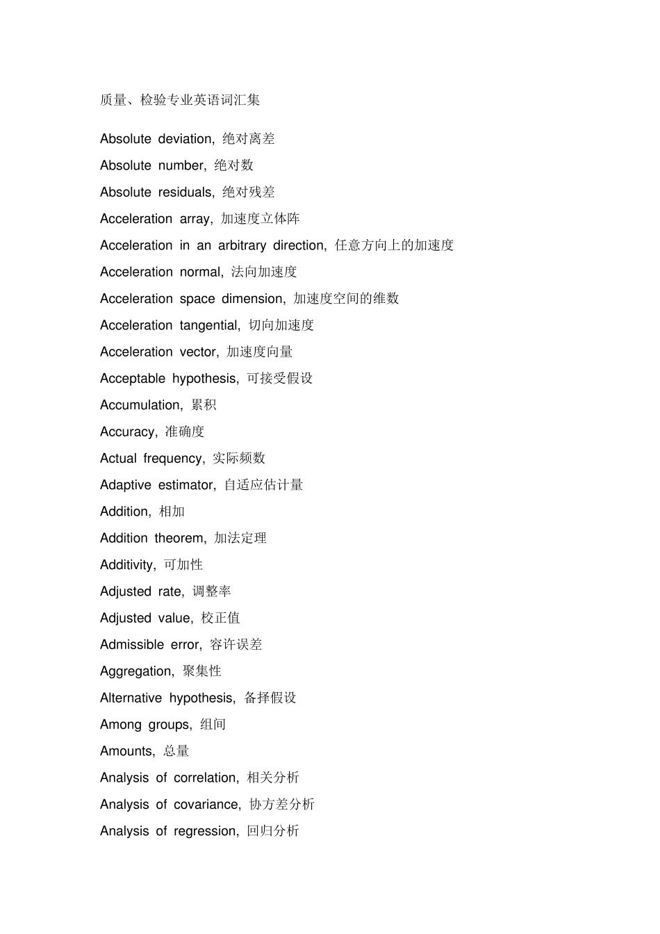检验、质量专业英语词汇集_第1页