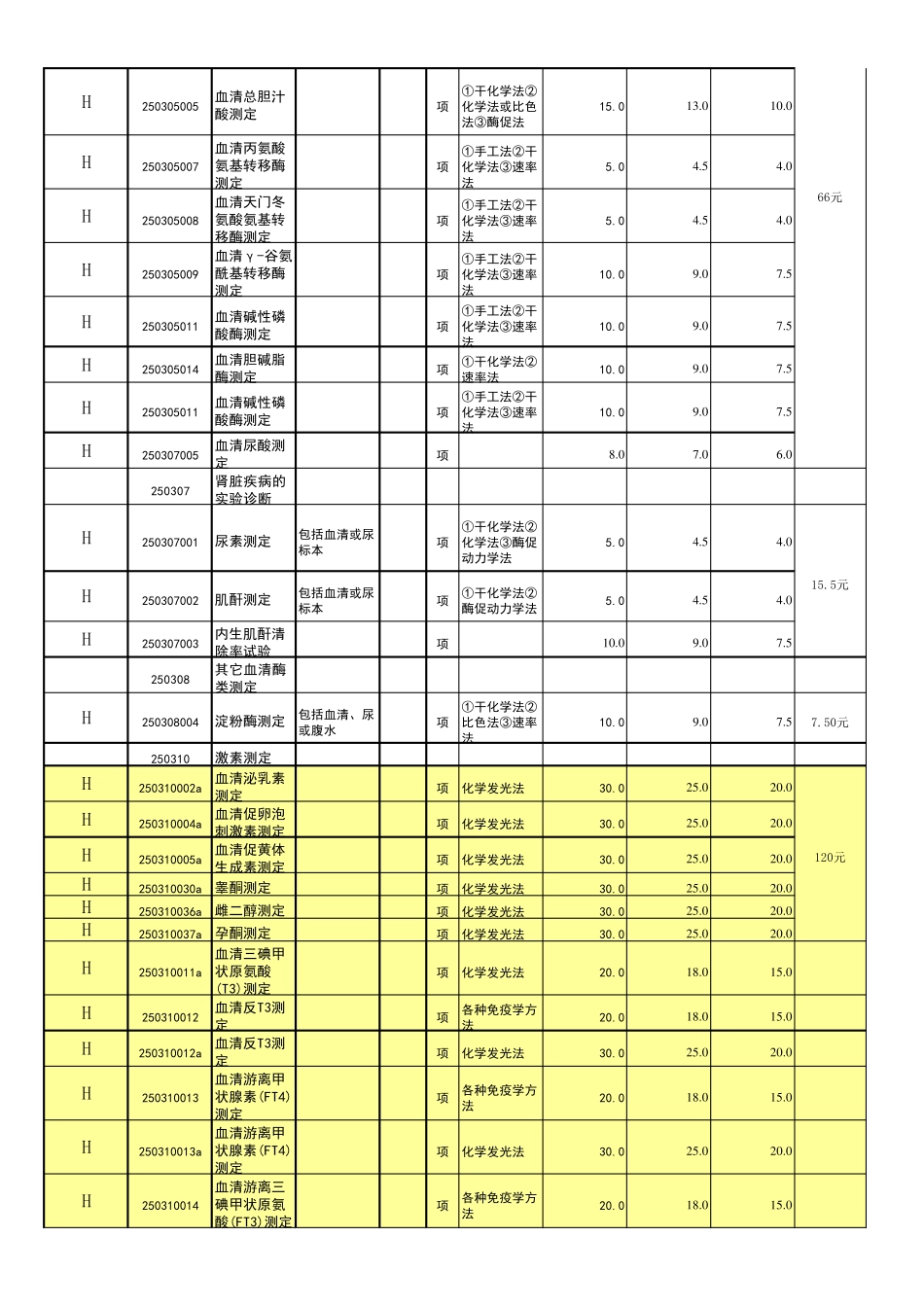 检验医保类收费明细表_第3页