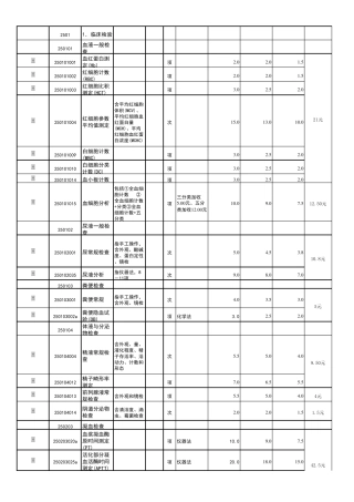 检验医保类收费明细表
