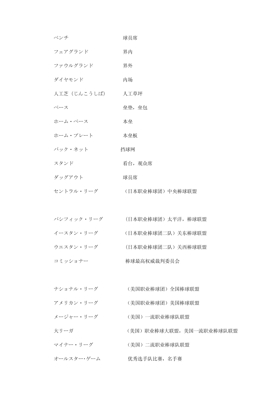 棒球日语常用语_第3页