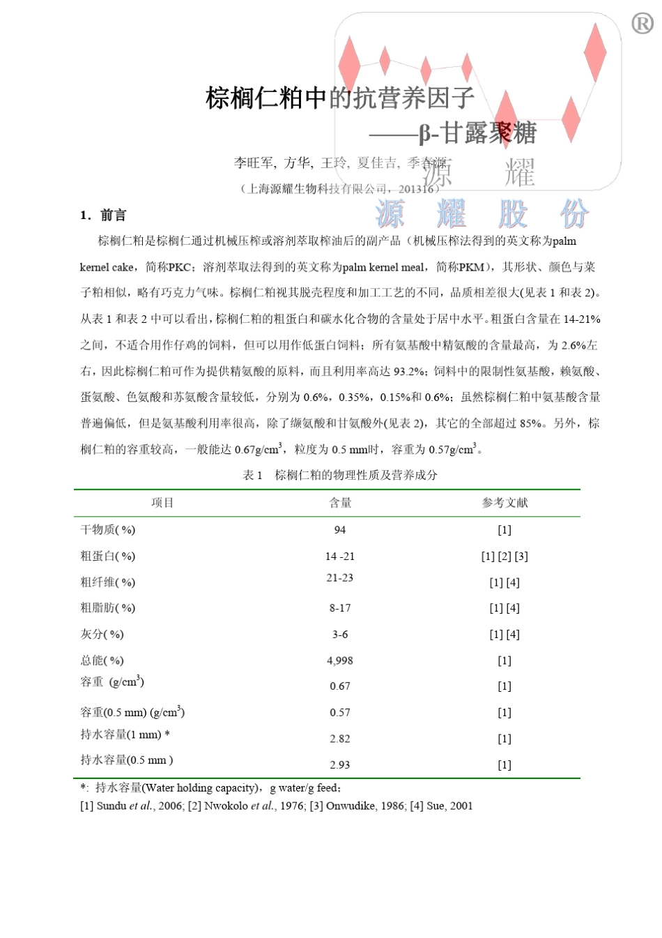 棕榈仁粕中的抗营养因子_第1页