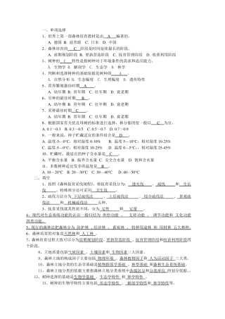 森林培育学试题
