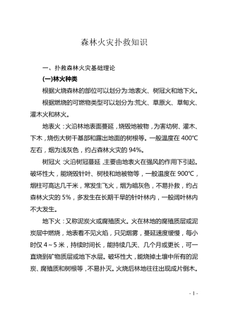 森林火灾扑救常识