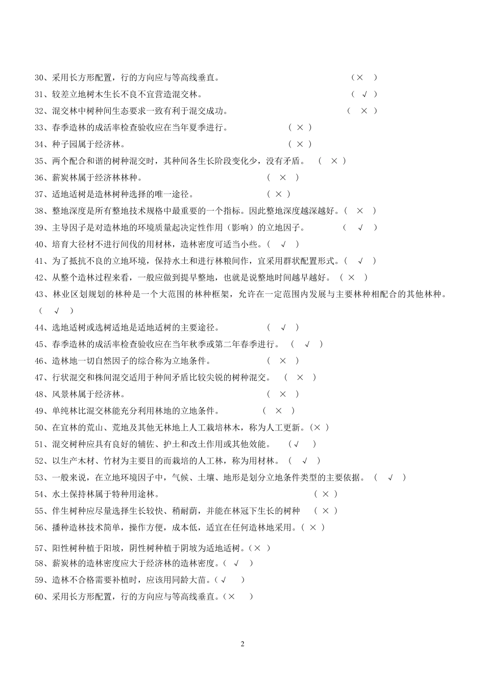 森林营造技术习题及参考答案_第2页