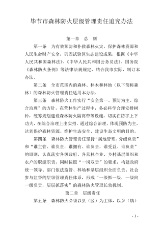 森林防火层级管理责任追究办法