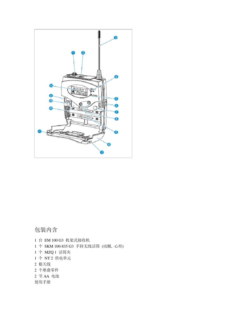 森海塞尔无线话筒EW135G3说明书_第3页