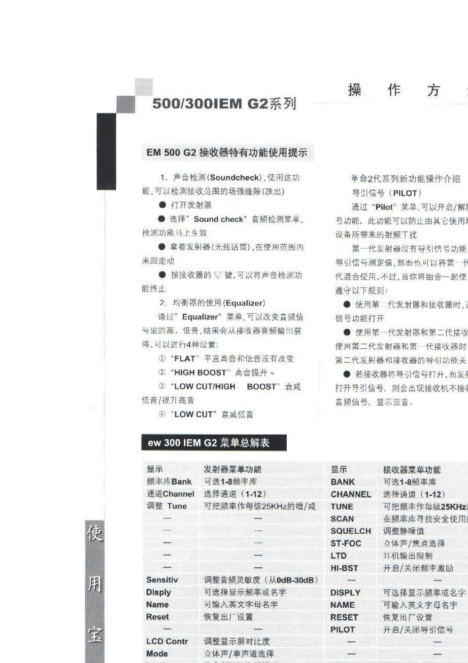 森海塞尔无线话筒G2系列使用说明_第2页