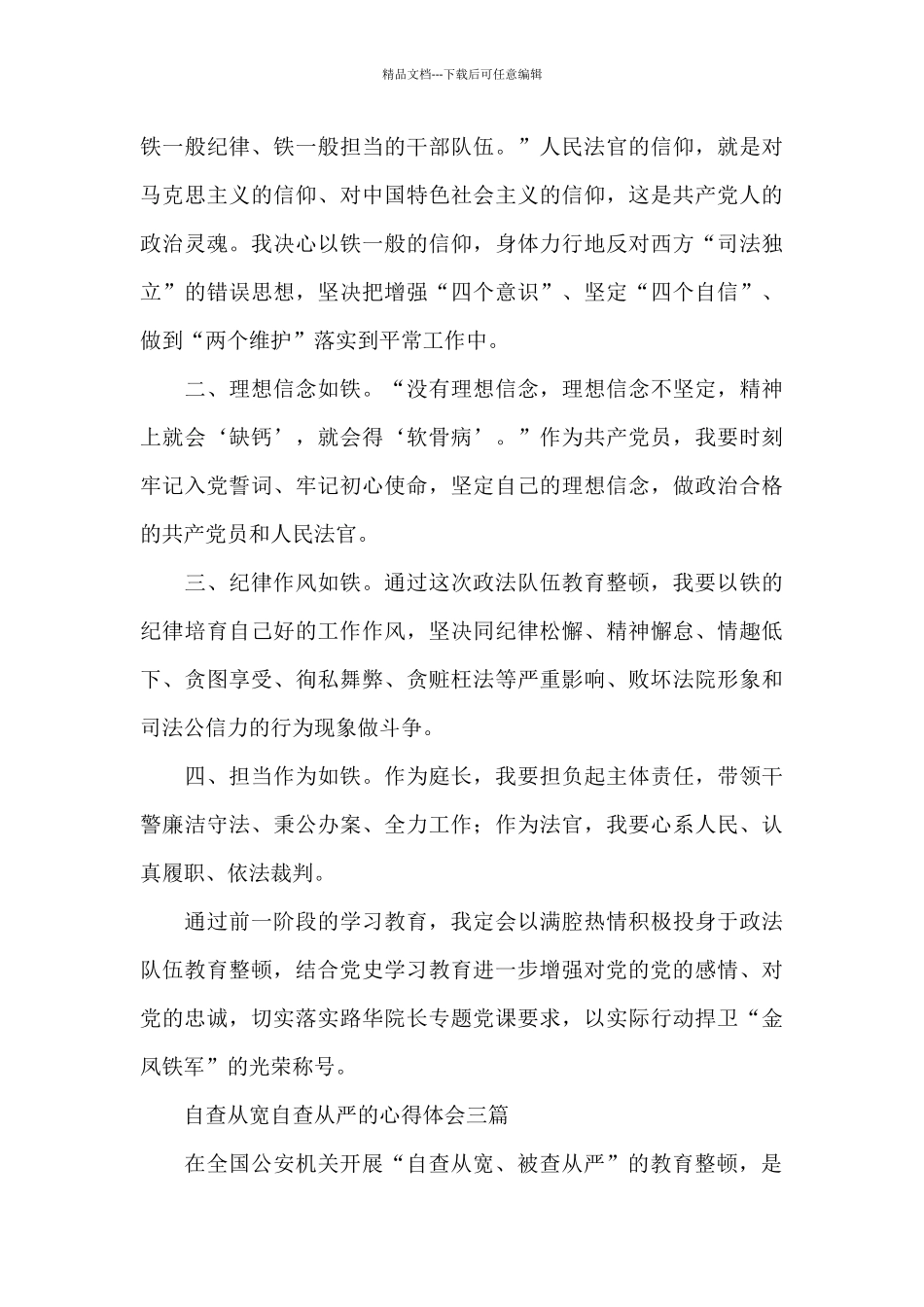 自查从宽自查从严的心得体会三篇_第3页