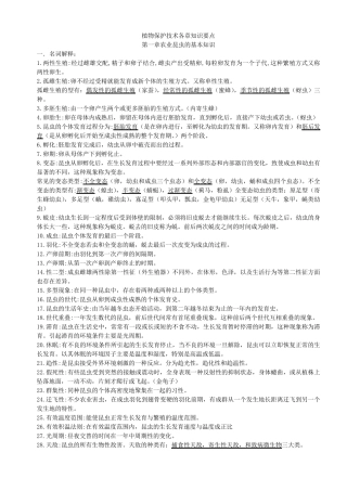 植物保护技术各章知识要点