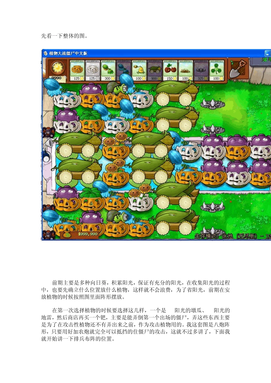 植物大战僵尸无尽版布阵_第1页