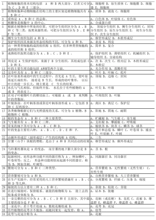 植物学填空题
