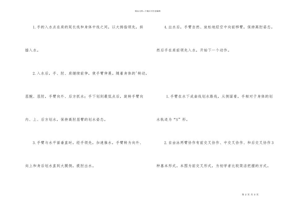 自由泳的动作要领图解_第2页