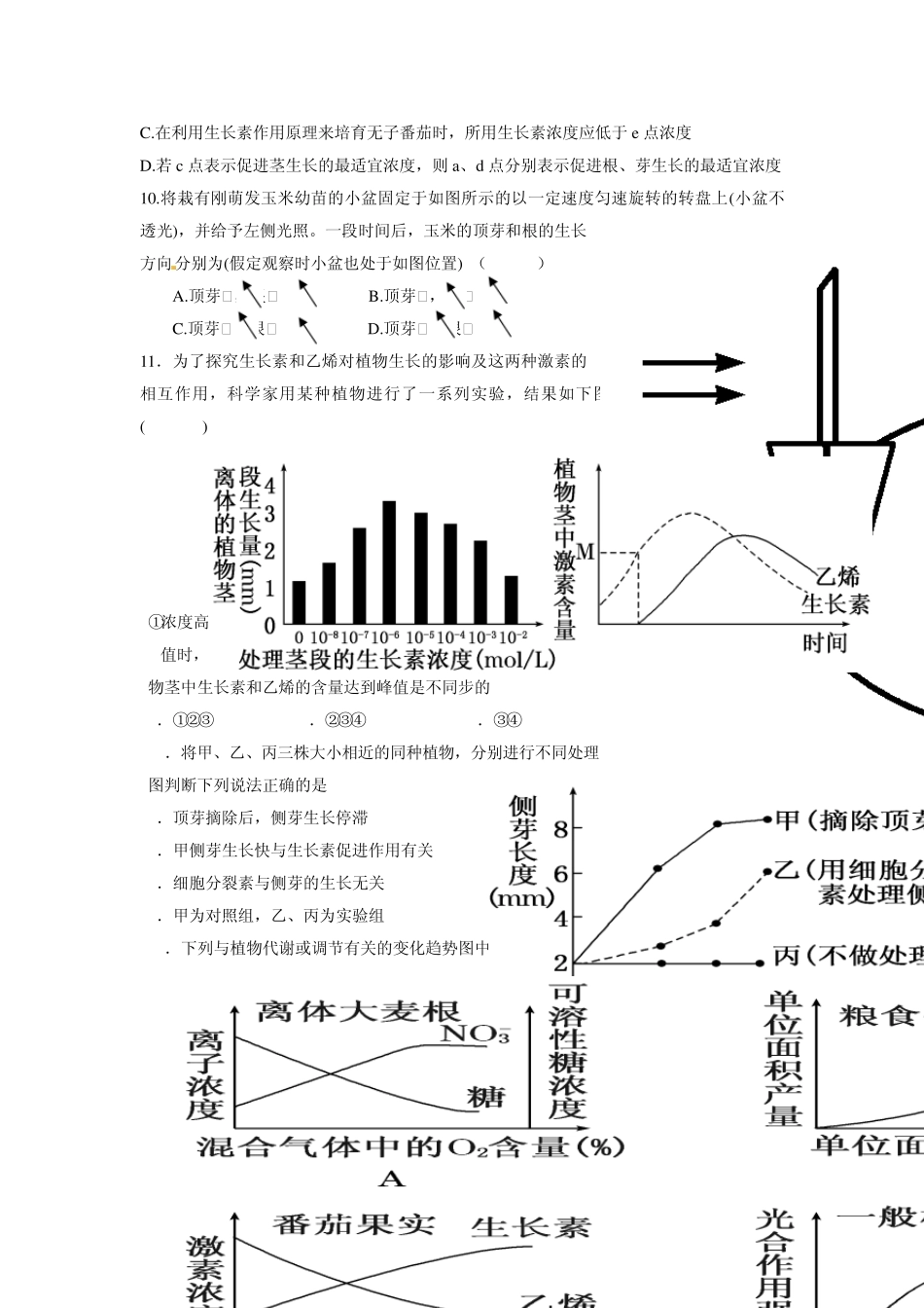 植物激素测试题_第3页