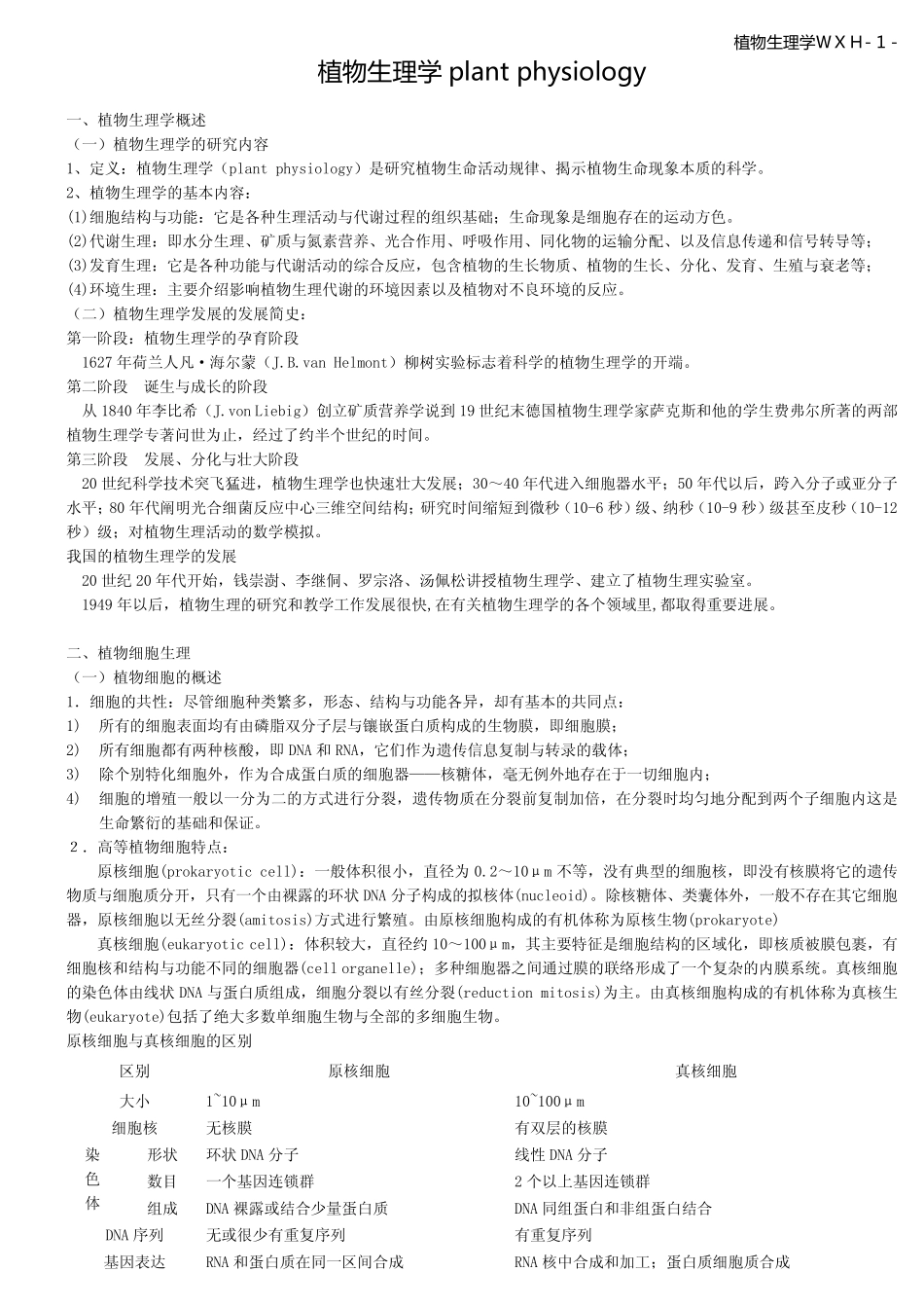 植物生理学大纲整理版_第1页