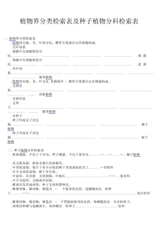 植物界分类检索表,种子植物分科检索表