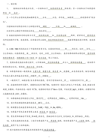 植物组织培养试题库