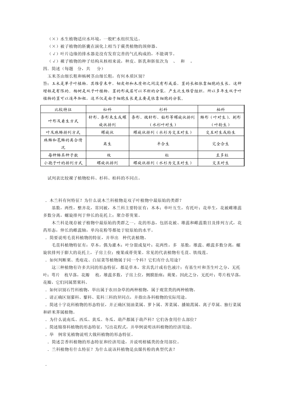 植物试卷及答案专升本_第3页