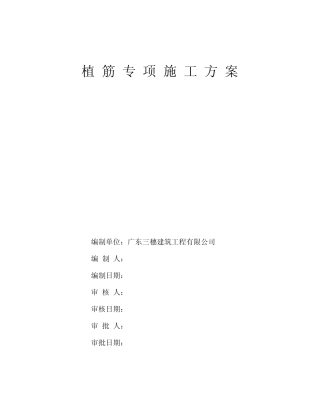 植筋专项施工方案