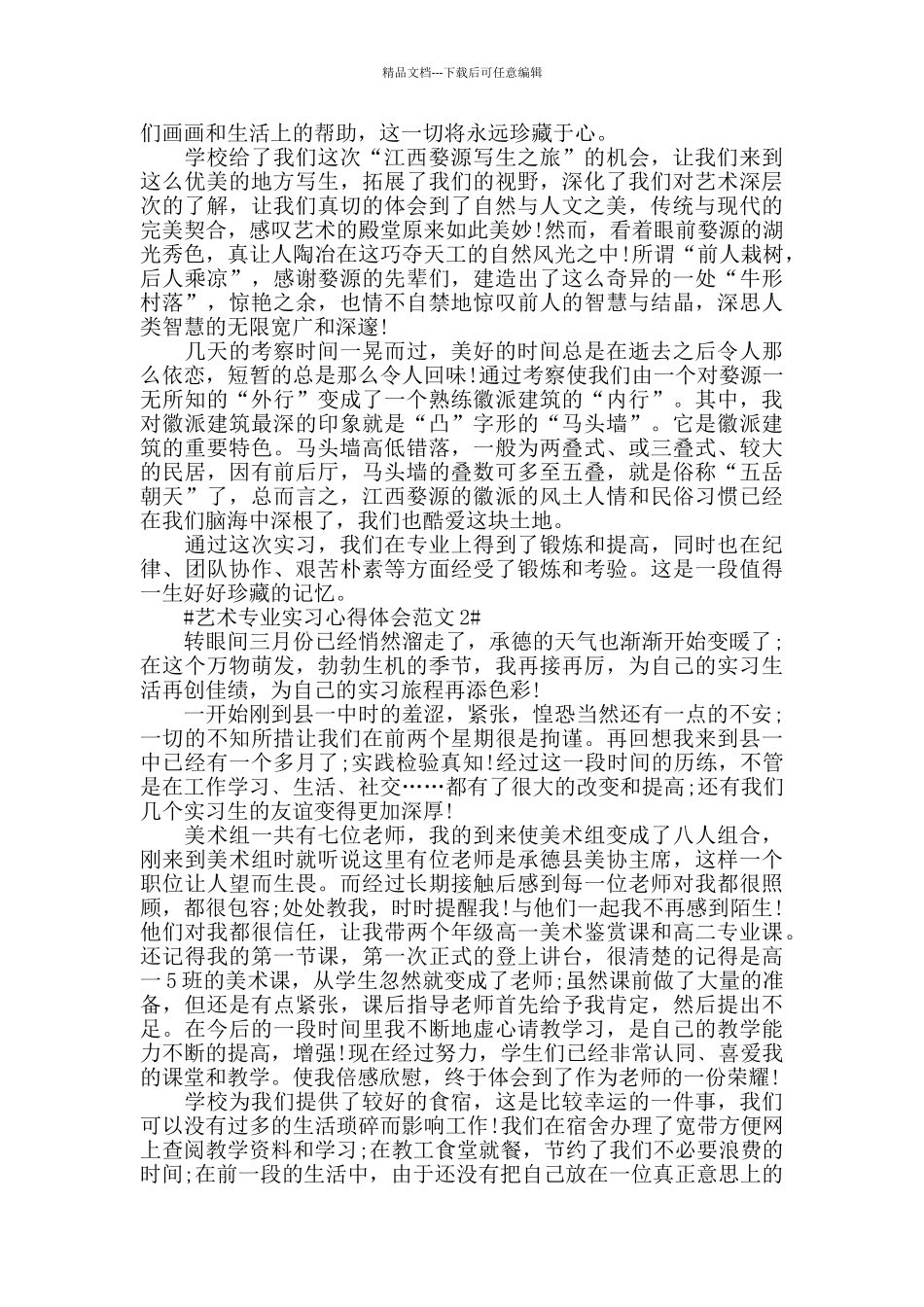艺术专业实习心得体会范文五篇_第2页