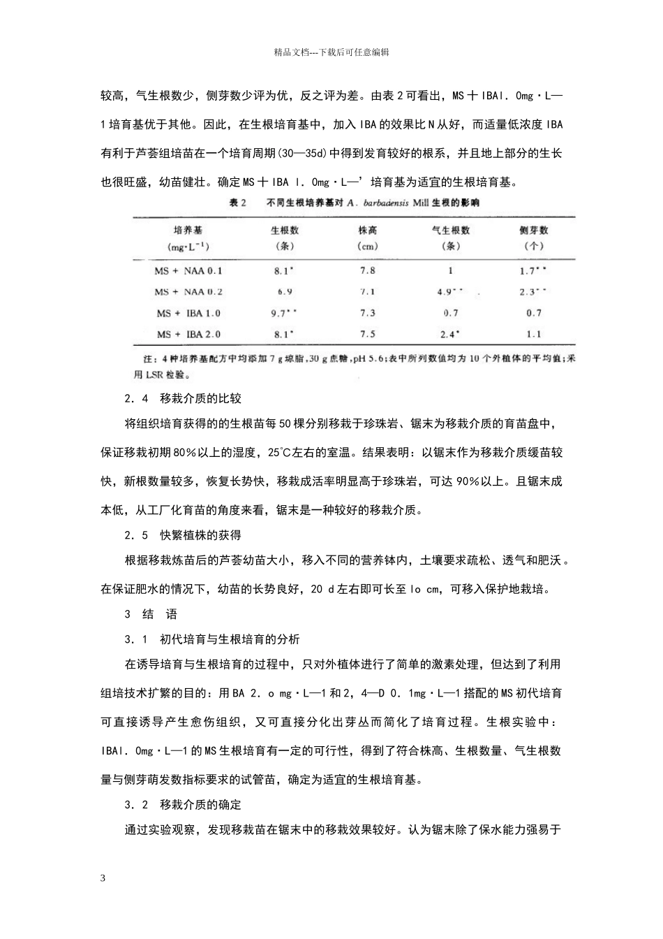 芦荟的组织培养快速繁殖技术研究_第3页