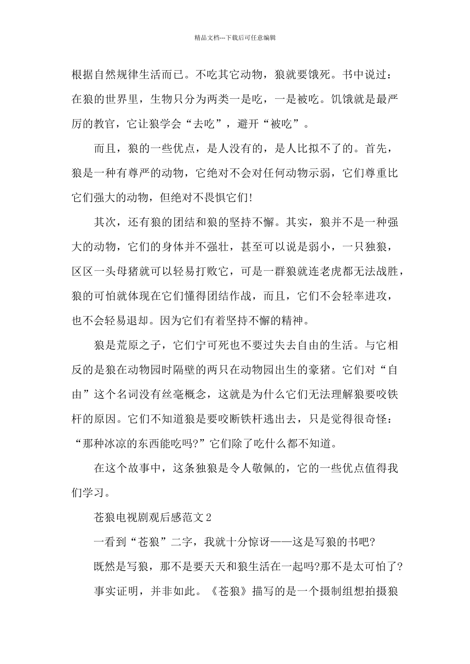 苍狼电视剧观后感范文五篇_第2页