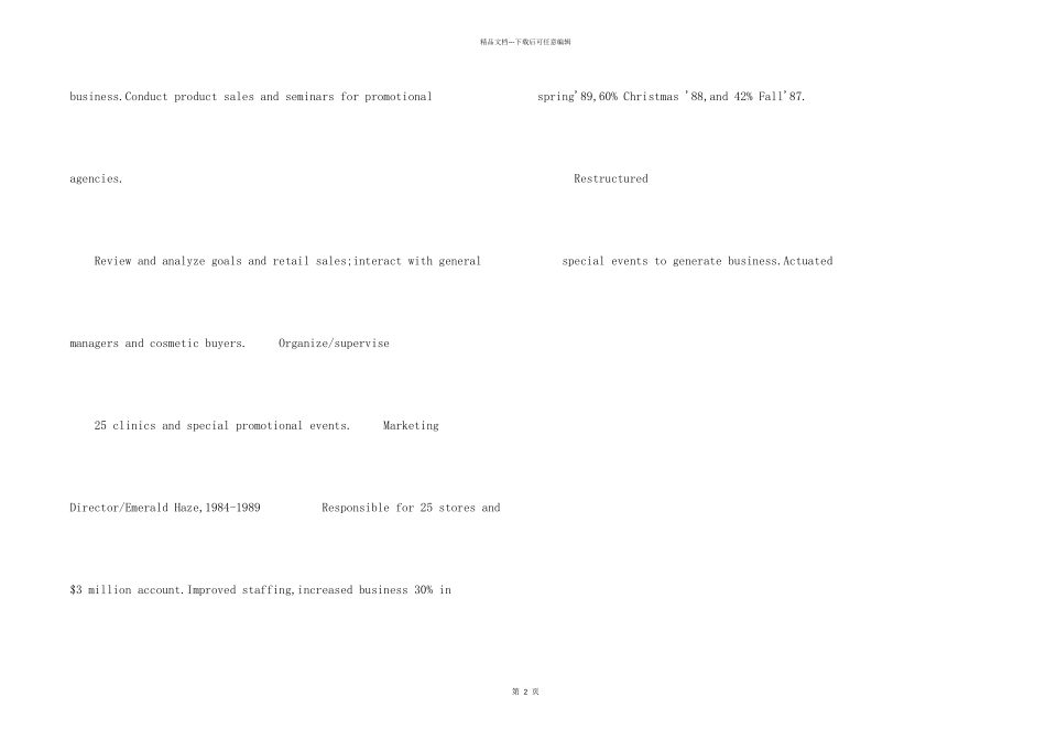 英文简历（市场主管）MARKETING_第2页