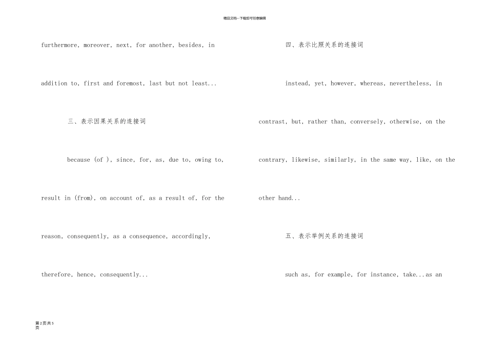 英语六级写作常用连接词_第2页