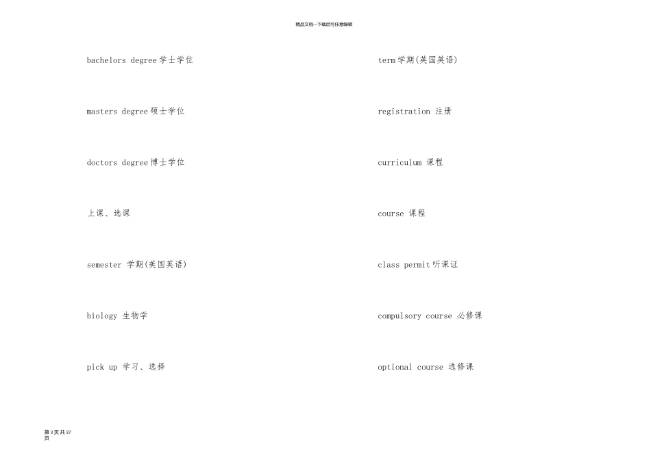 英语四级听力高频词汇_第3页