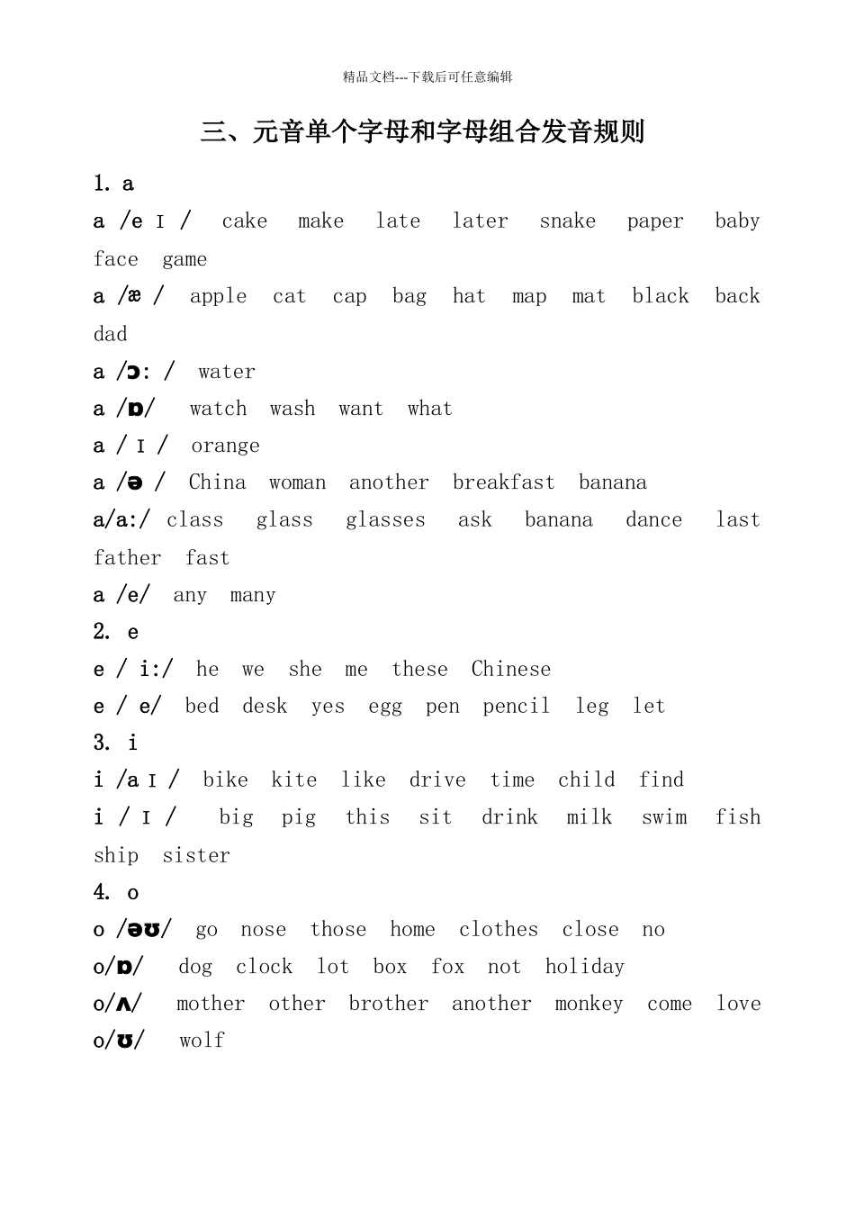 英语字母及字母组合发音规律归纳总结_第3页