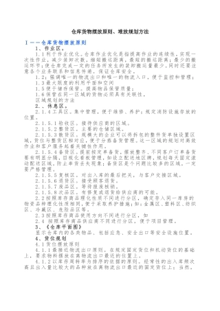 仓库货物摆放原则、堆放规划方法