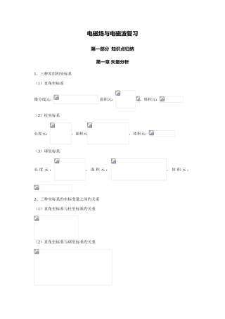 2025年南京邮电大学电磁场与电磁波考试必背公式