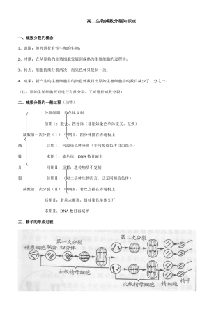 2025年减数分裂知识点总结