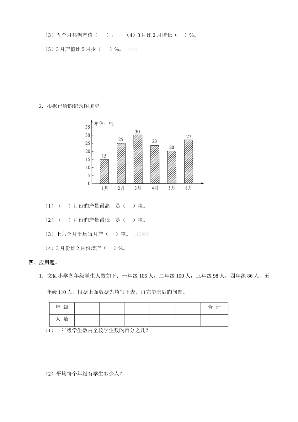 2025年六年级小升初数学专项练习简单的统计_第2页