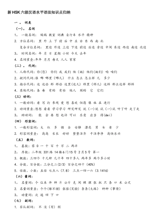 2025年HSK6考点