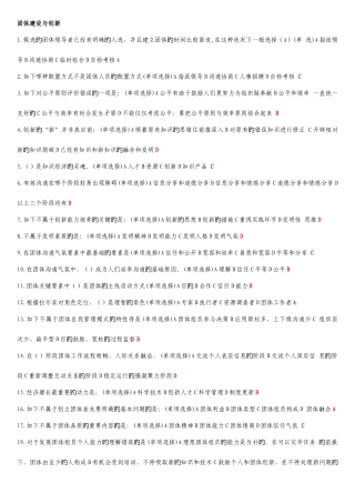 2025年专业技术人员继续教育题团队建设题库