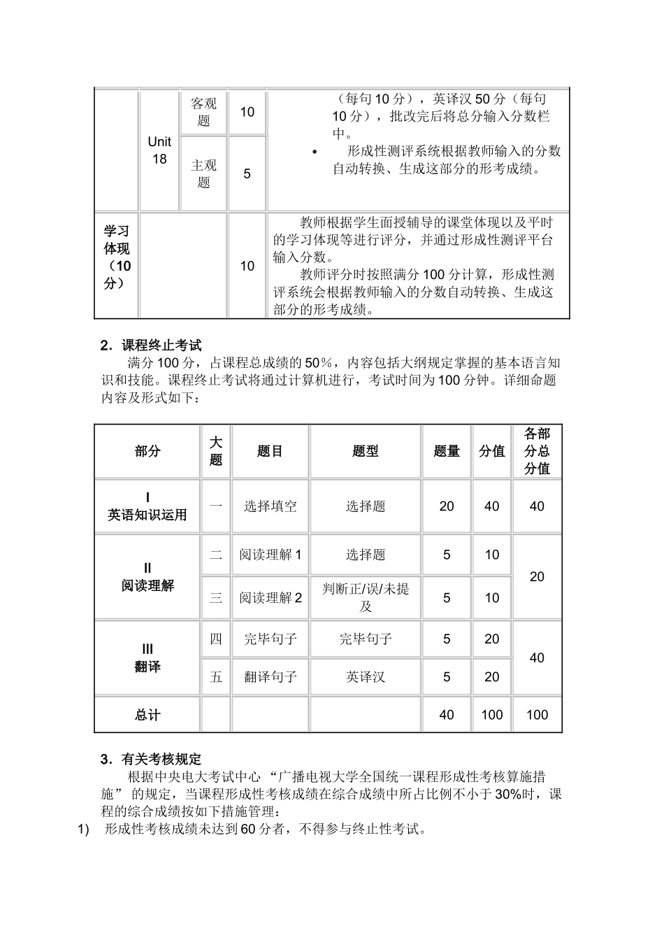 2025年开放英语1考核方案中央电大_第3页