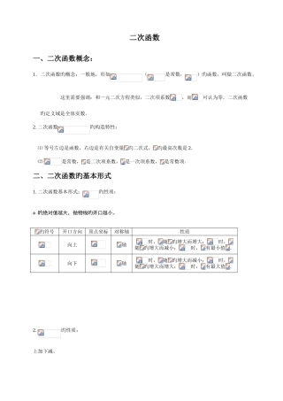 2025年人教版初三数学二次函数知识点总结及习题含答案