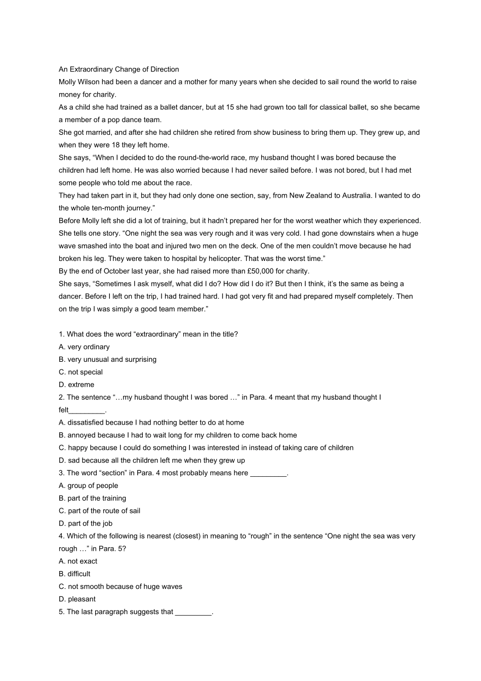 2025年安徽电大开放教育英语阅读理解部分期末复习新版_第2页