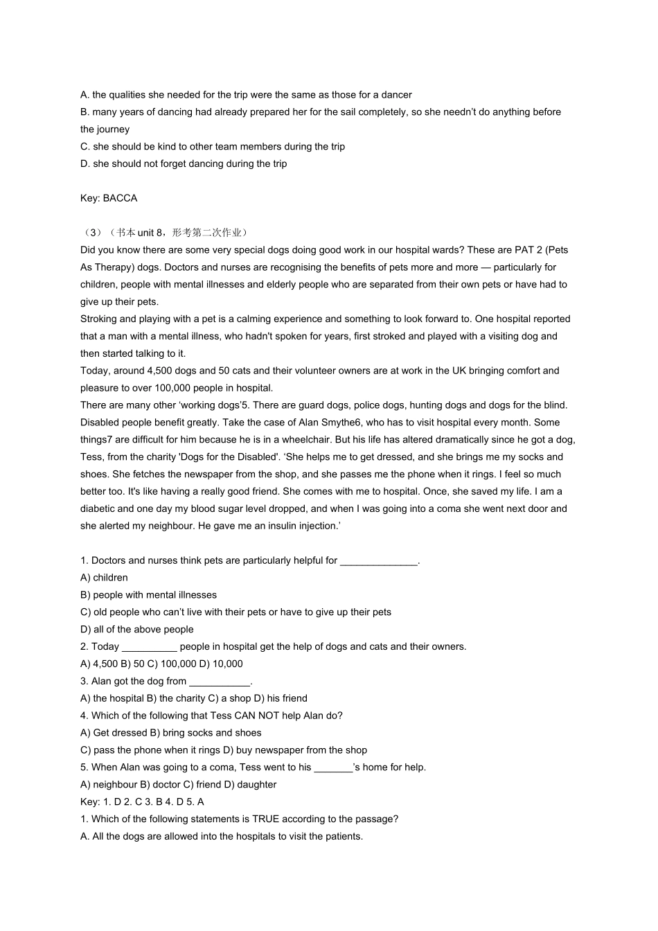 2025年安徽电大开放教育英语阅读理解部分期末复习新版_第3页