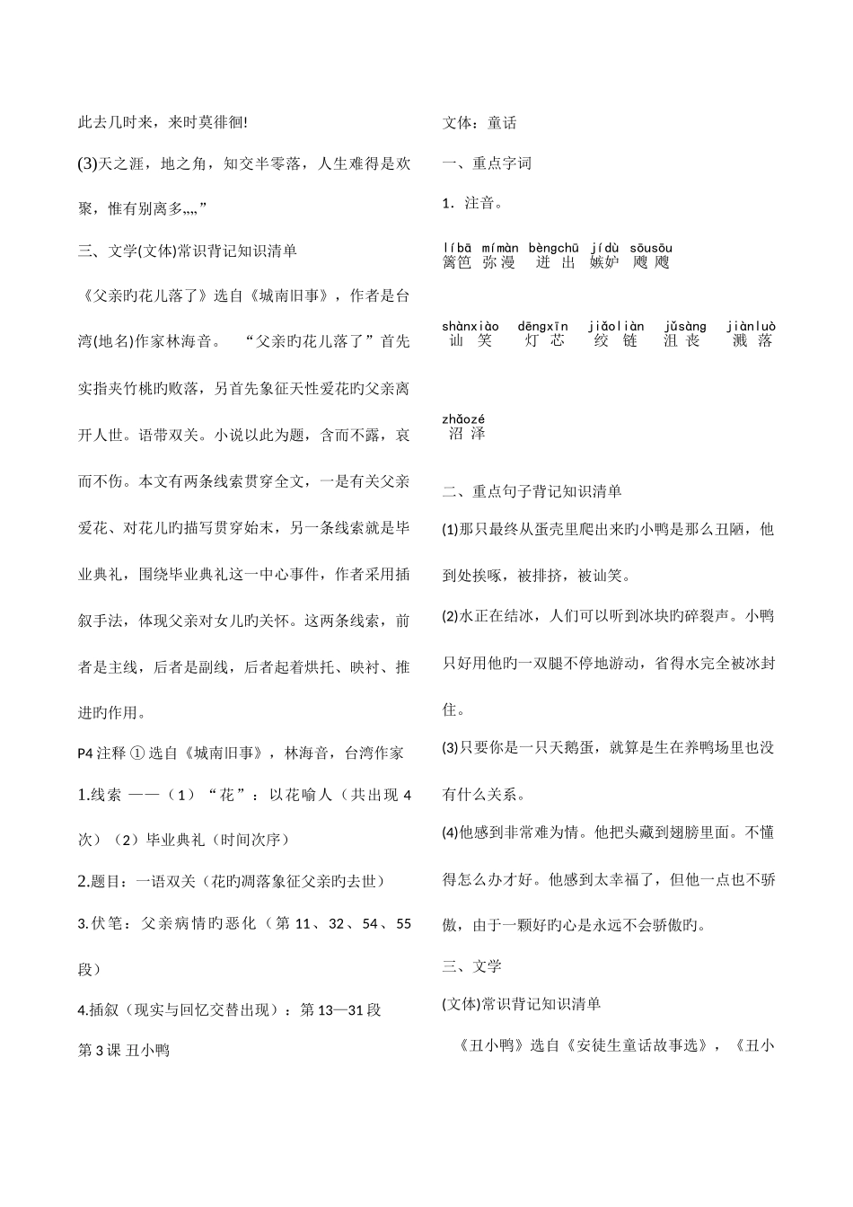 2025年初一年级下册语文知识点归纳总结_第3页