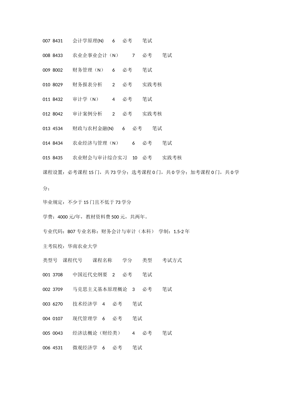 2025年华南农业大学财会与审计专本自考班_第3页