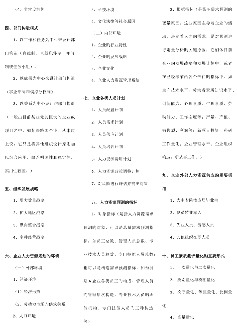 2025年企业人力资源管理师二级各章节类别模式等汇总_第2页