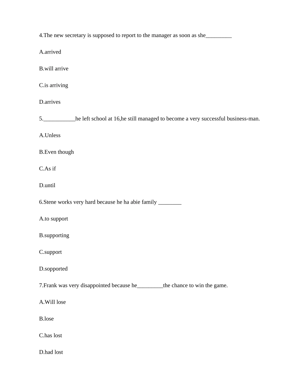 2025年体育单招英语试题与答案_第2页