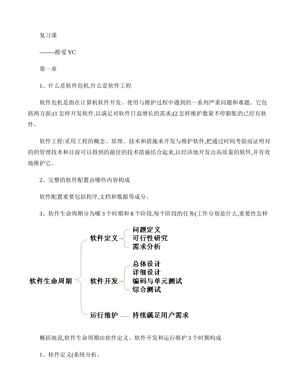 2025年完整软件工程导论第6版知识点总结复习课_第1页