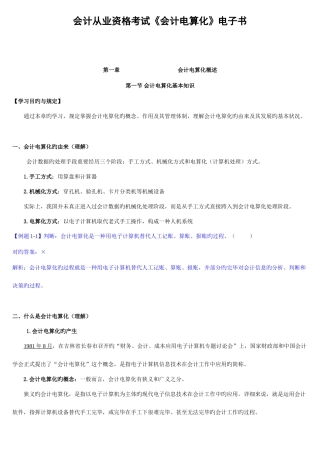 2025年会计从业资格考试会计电算化电子书