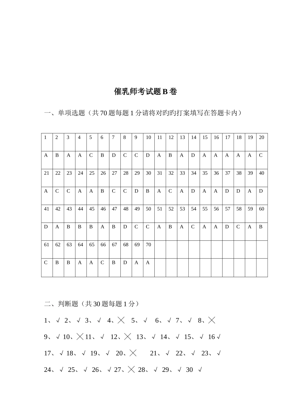 2025年催乳师考试题答案_第2页