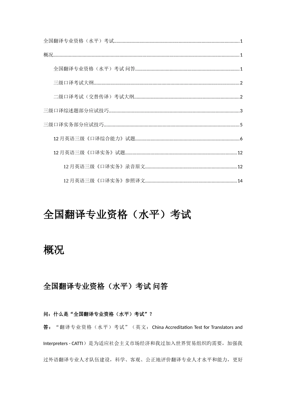 2025年全国翻译专业资格考试概况应试策略_第1页