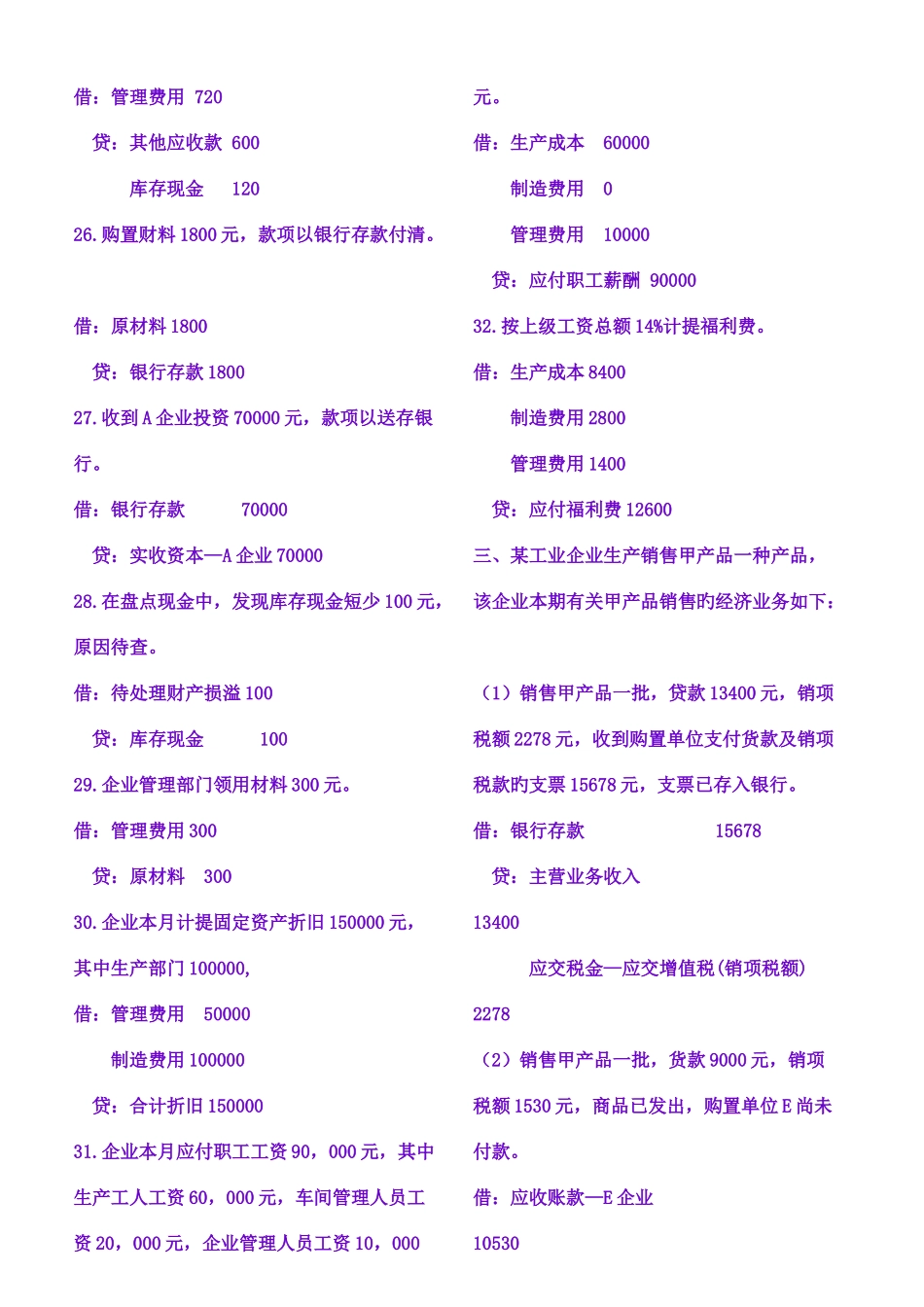 2025年会计从业考试会计基础分录练习题集锦_第3页