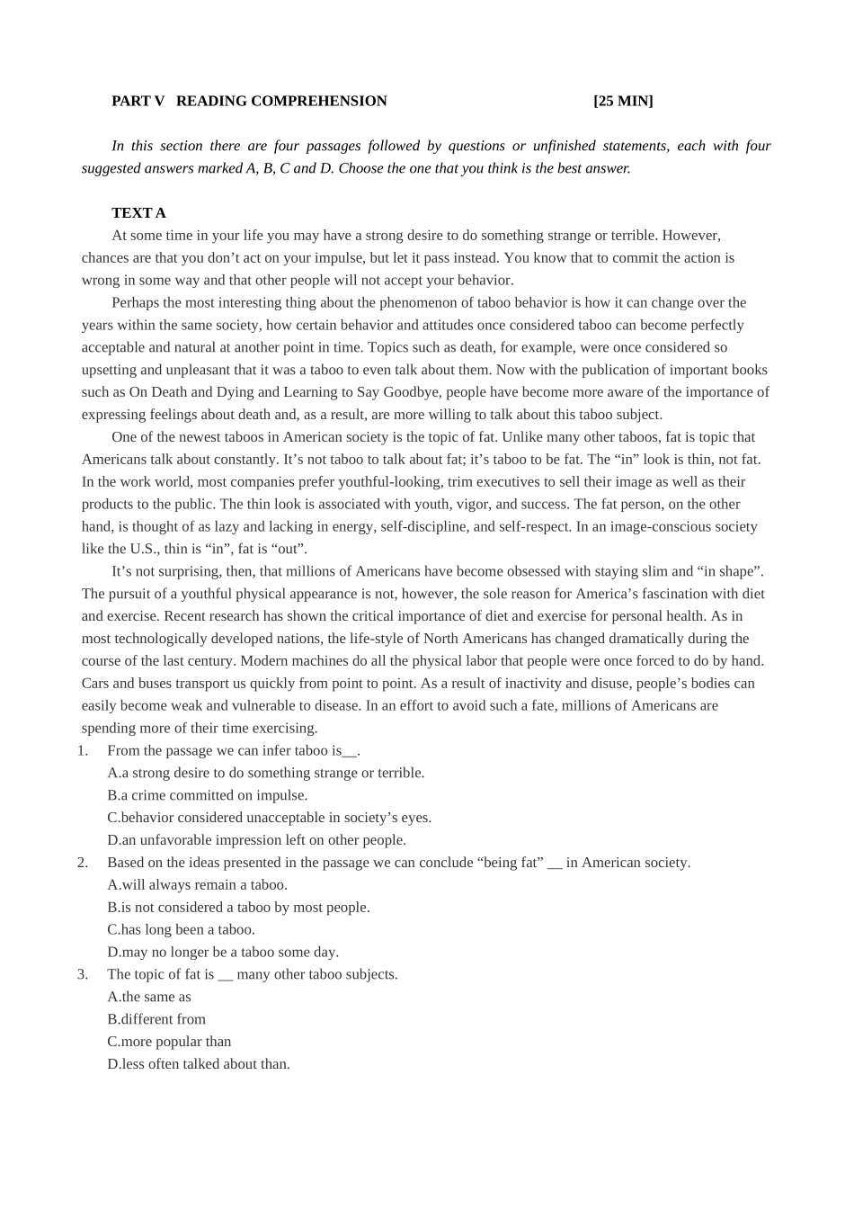 2025年大学英语专业四级阅读理解模拟试题含答案_第1页