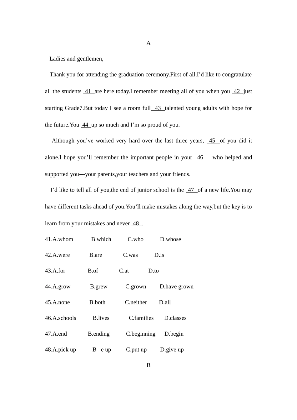 2025年兰州市中考英语真题_第3页